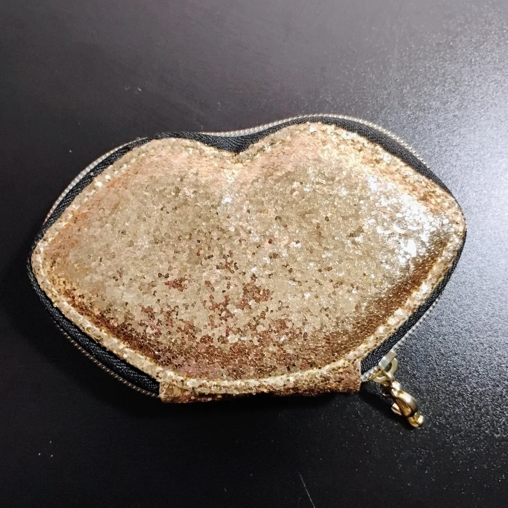 Juicy Couture Gold Sequin Lip Pouch Vintage Case